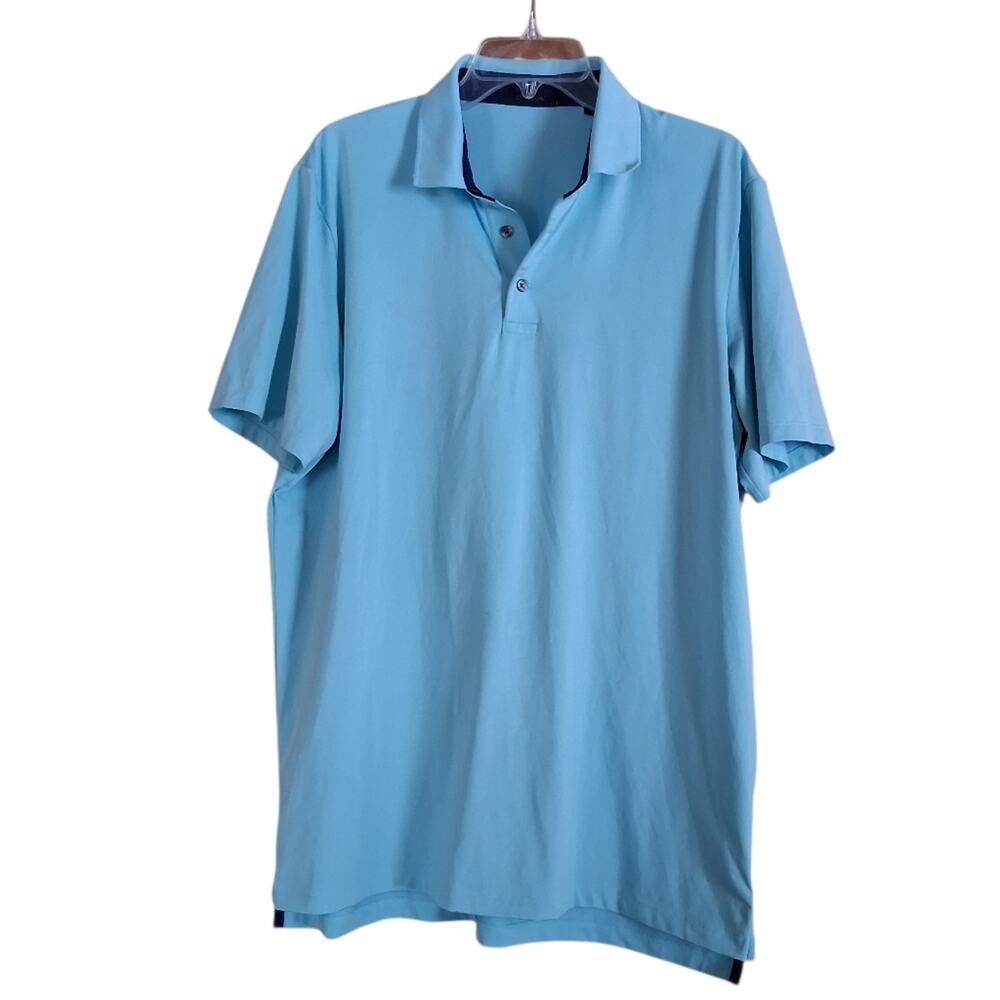 Greyson Polo Shirt Aqua Size Large